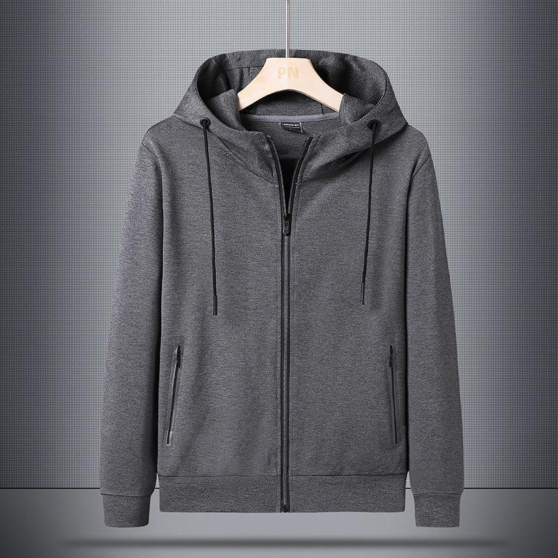 Unisex Zipper Hoodie: Free Shipping, Loose Fit, Spring/Autumn Sport Casual Jacket in Black or Gray 6XL