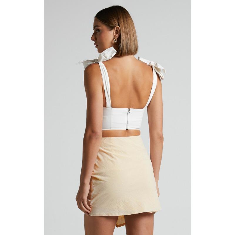 High-waisted Twisted Short Skirt New Solid Color Zipper Irregular Skirt for Summer
