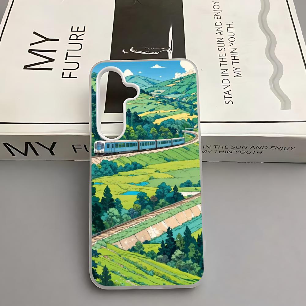 

Comic book style landscape Phone Case for Samsung A56 A16 A36 A26 A55 A54 A15 A35 A25 White 2-in-1 Jelly case Galaxy A23 5G