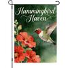 Hummingbird Garden Flag, Double-Sided, Flower Spring Summer Theme, Yard Decor,
