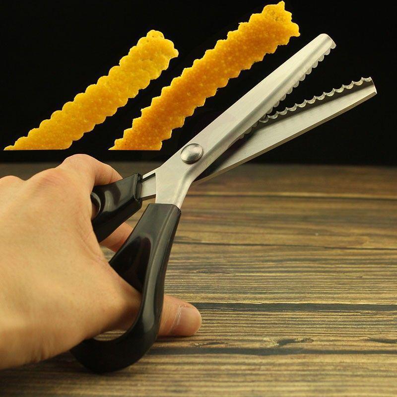Stainless Steel Serrated Edge Cocktail Decoration Scissors