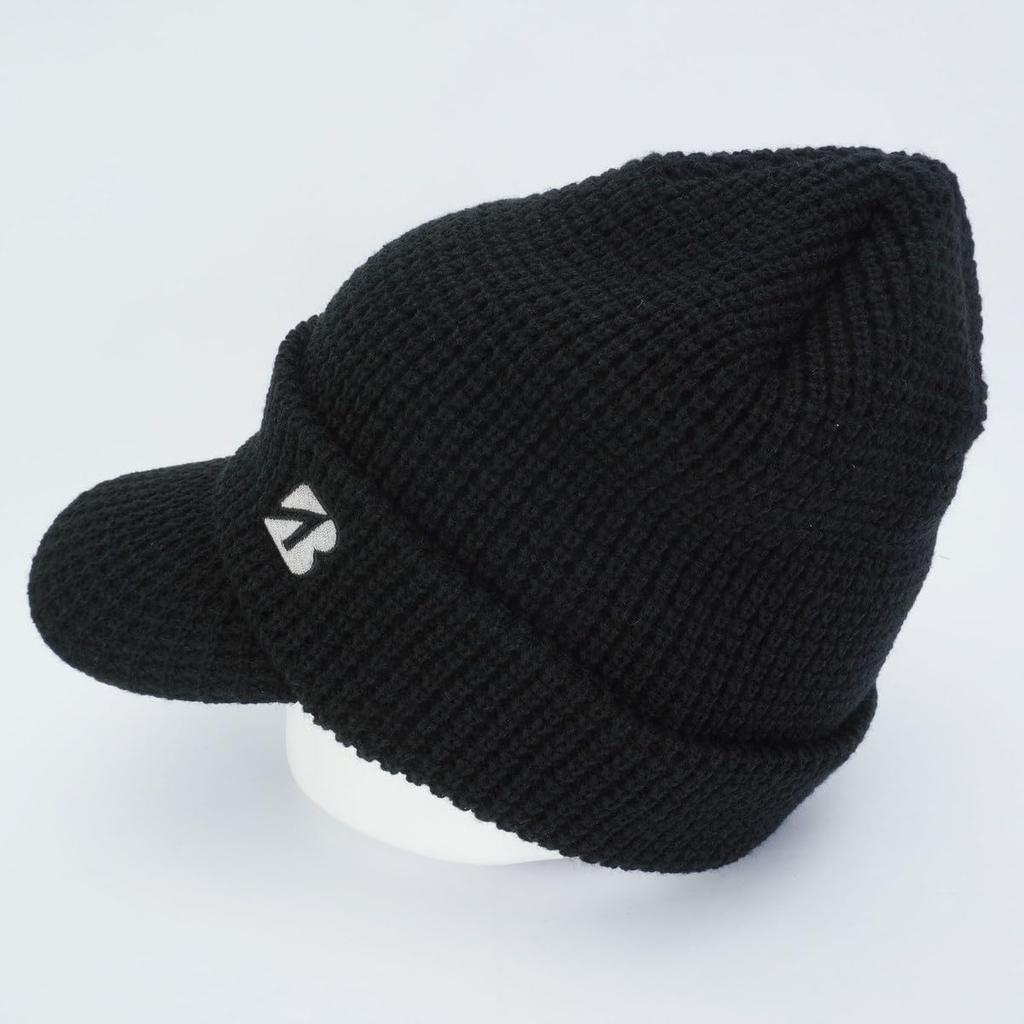 BRIDGESTONE Golf Men's CPW24I Knit Cap with Brim, Black