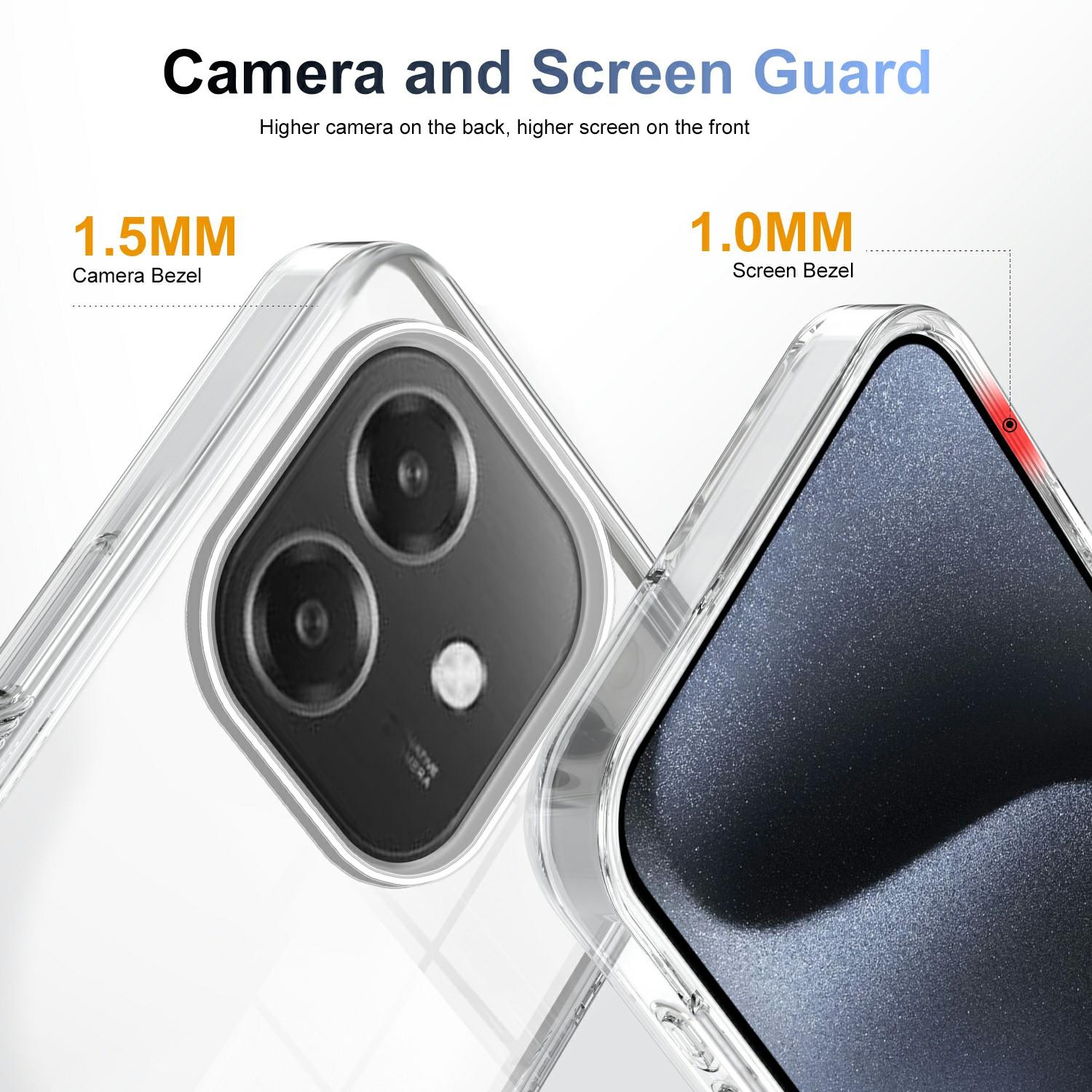 

For Oppo A40 4G Clear Phone Case TPU+PC Anti-Slip Drop-Proof Back Cover Transparent