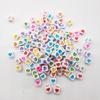 Acrylic DIY Cube Square Heart Printed Big Hole Beads for Bracelet Making Jewelry Findings