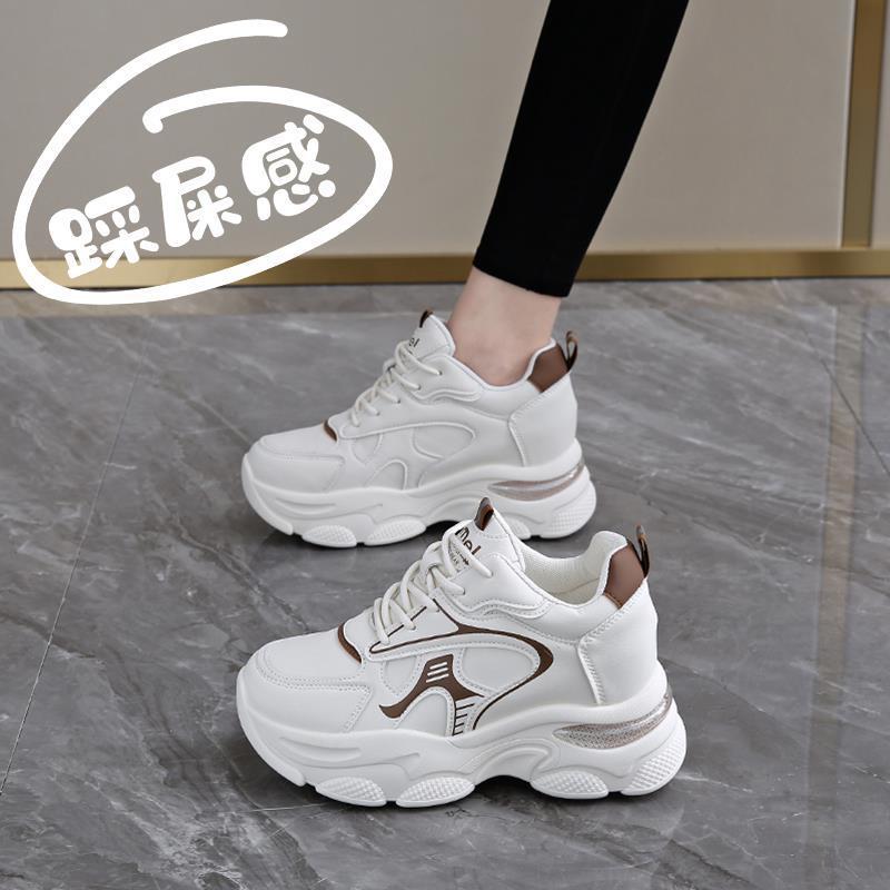 New Women's Shoes Inner Shoes Show Feet Small Size Platform White Shoes Genuine Leather Casual Sports Shoes Spring