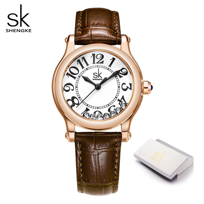 SHENGKE Oryginalny Design Damskie zegarki kwarcowe Moda Najlepsze style Damskie zegarki Najlepsze prezenty Zegar dla żony, rodziny