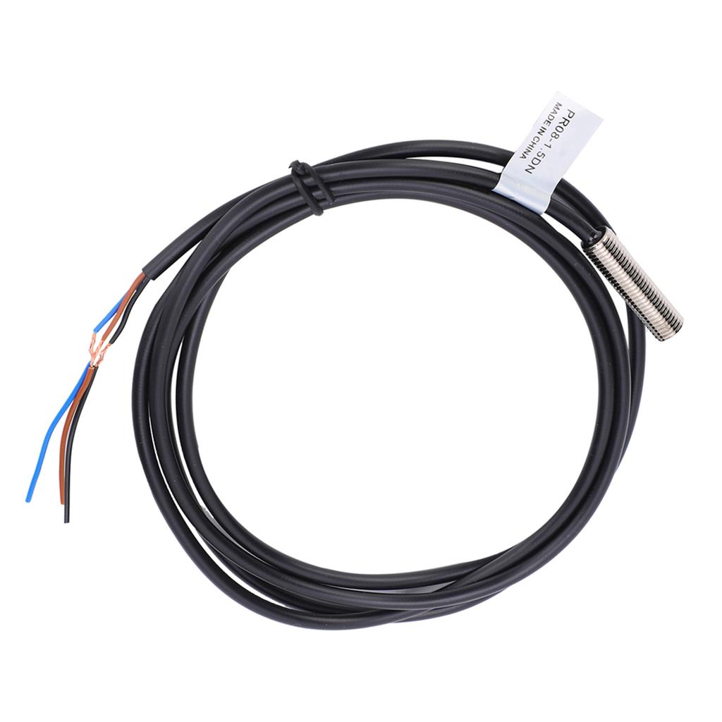 BERM Proximity Switch Waterproof 3‑Wire NPN NO Sensor PR08‑1.5DN DC12‑24V 50/60Hz