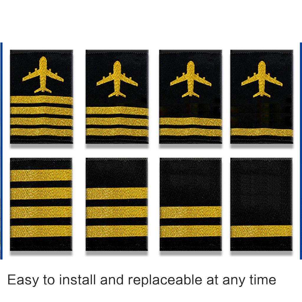 1 pereche de epoleți de pilot profesionali, accesorii pentru uniforme de căpitan, epoleți, bare de umăr, epoleți pentru spectacole de scenă de cosplay