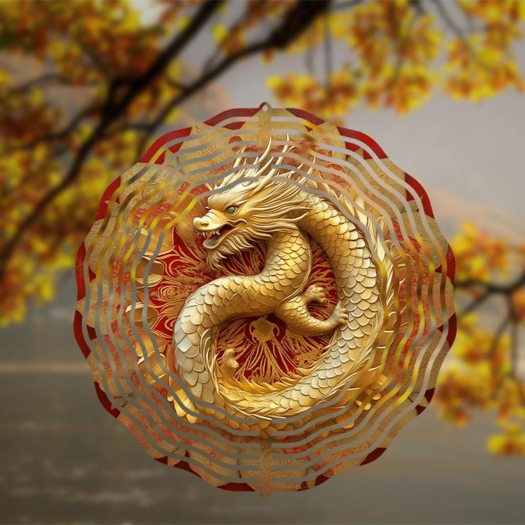 10 Inch Dragon Wind Spinner with 360 Degree Hook for Garden Balcony Outdoor Decor Spring Summer Hanging Ornament Gift for Friends Family