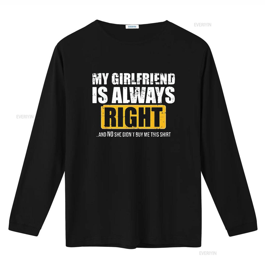 Womens Funny Boyfriend My Girlfriend Is Always Right T Shirt Black Medium vintage Washed Comfortable Soft Top For Everyday Wear