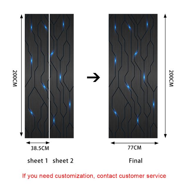 

2 шт./компл. научно-фантастическая линия двери, художественная роспись, наклейка для спальни, фон, настенный постер, домашний декор, пилинг и; Наклеить водонепроницаемые обои 38.5cmX200cmX2pcs