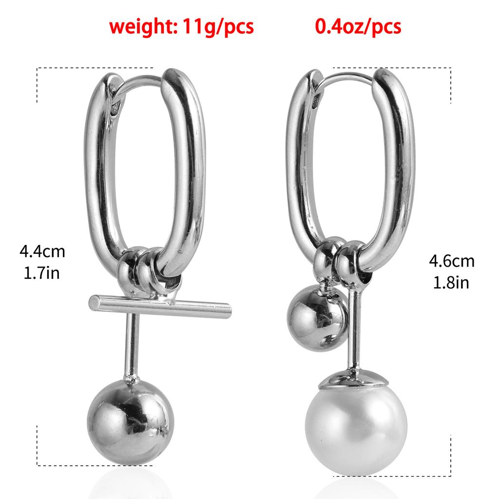 Dagelijks Dragen Imitatie Parel 1 Paar Geometrische Oorbellen Vrouwen Mode Hanger Eenvoudige Holle Oorbel U-vormig Persoonlijkheid Accessoires