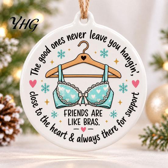 Beautiful Christmas Hanging Decor Funny Friendship Pendant, Durable Acrylic Ornament, Creative Xmas Office Holiday Party Ornament Tree Decorative