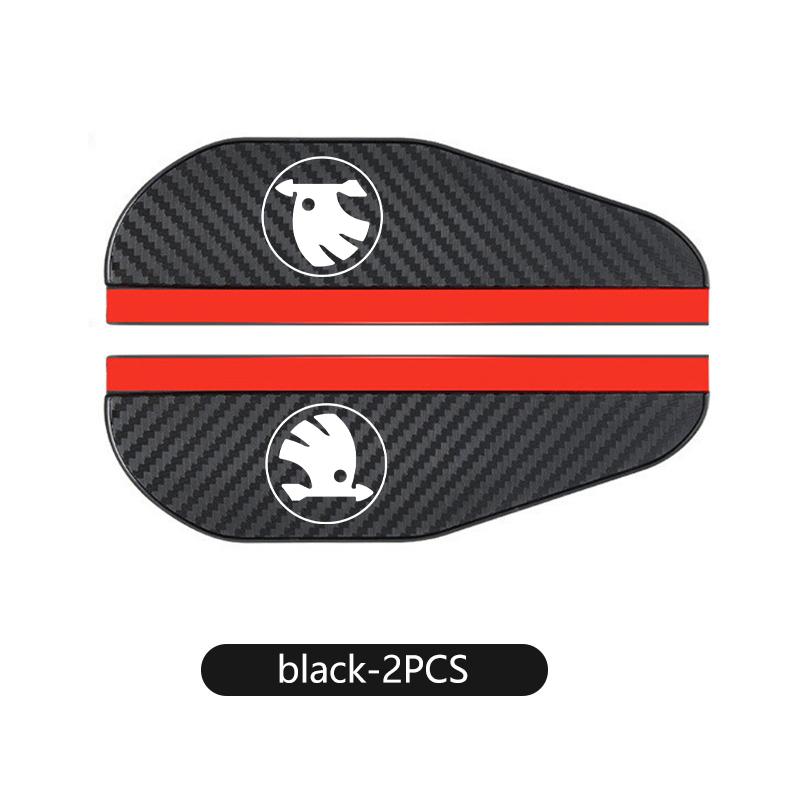 AAAJD1 2PCS Carbon Fiber Car Rearview Mirror Rain Eyebrow Sticker For Skoda S Kodiaq Octavia 2 3 Yeti Karoq Rapid Fabia VII VRS