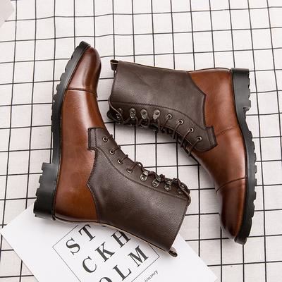 Mode Herrenschuhe Lässige Herrenstiefel Leder Übergröße 38-48 Ritterstiefel Schnürstiefeletten Britische Motorradstiefel Chelsea Boots Herren