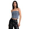 European and American Style Sexy Denim Tube Top for Women