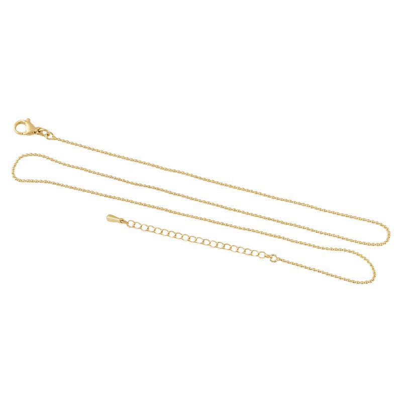 18K Gold-Filled Color-Stable Adjustable Bead Clavicle Chain Necklace