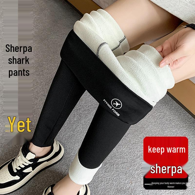 Women's High-Waist Fleece-Lined Leggings: Warm, Slimming, Yoga Pants for Autumn & Winter