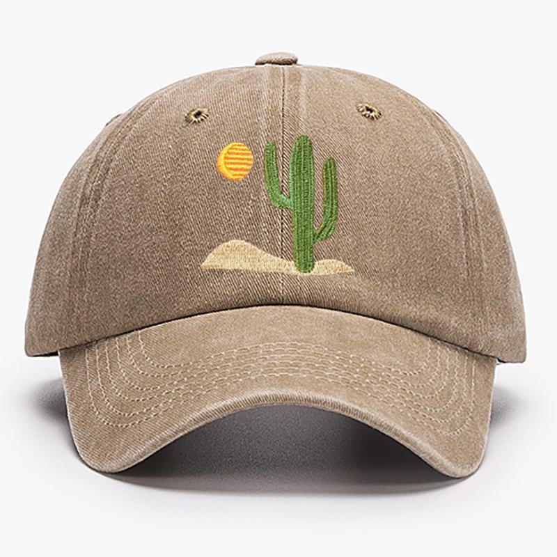 Cactus Embroidered Cap Summer Cotton Trucker Hat Desert Baseball Cap Vintage Dad Hat Adjustable