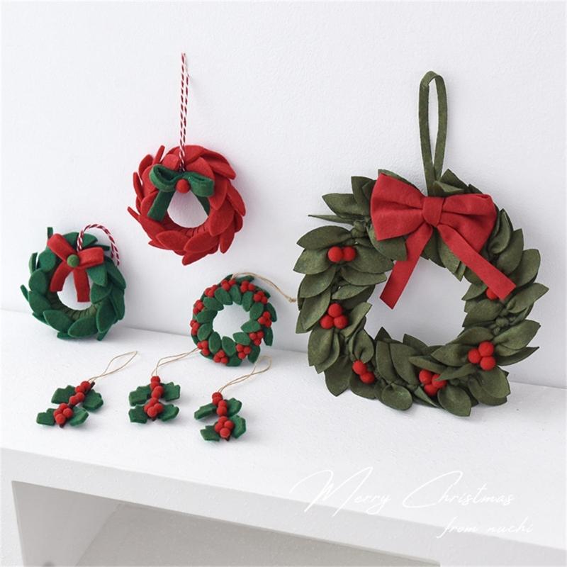 Soft Texture Christmas Wreath Ornament for Tree and Wall Placement with Display Loop for Seasonal Indoor Use Display