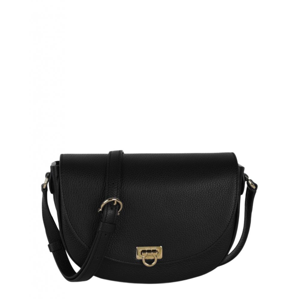 

Salvatore Ferragamo Gancini Buckle Crossbody Bag Black
