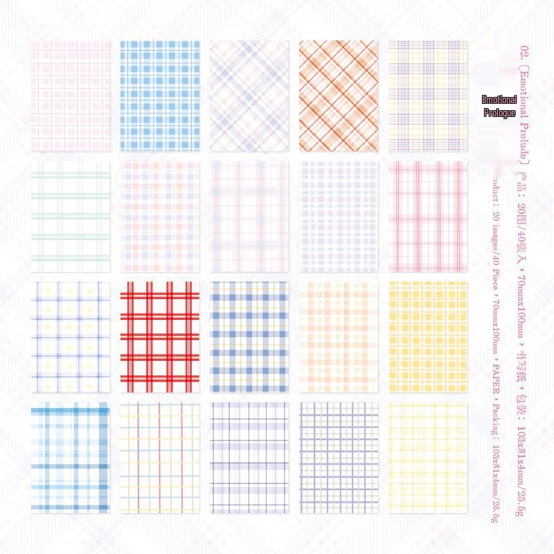 Yan Ji Mist Series Retro Plaid Checkered DIY Paper - 5 Styles