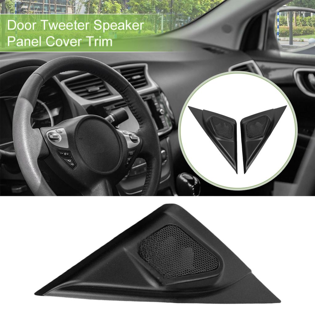 Pack Of 2 Easy Installation Speaker Panel Auto Car Door Speaker A Pillar Cover Trim Tweeter Panel Seamless Fit ABS Black