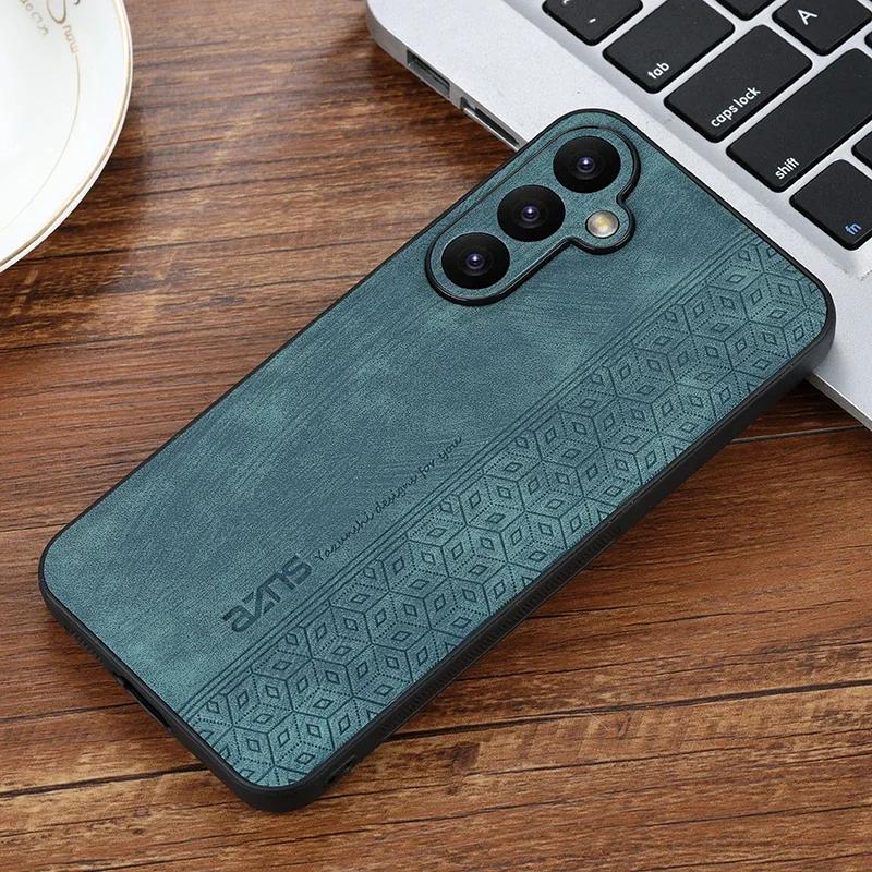 EUCAGR Bumper Coque PU Leather Phone Case For Samsung Galaxy S26 S25 S24 S23 S22 S21 S20 Plus Ultra FE Soft Shockproof Cover