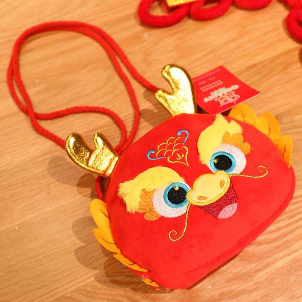 Lucky Money Wallet 2024 Red Envelope Hongbao Dragon Year Mascot Creative Money Packing Bag  Kids