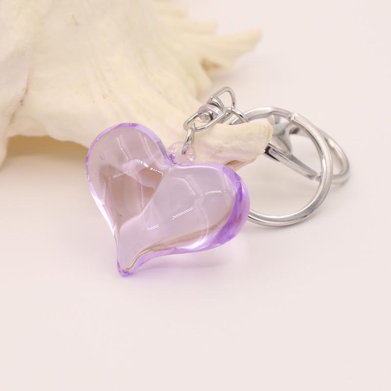 Clear Acrylic Heart Pendant Keychain Charm for Bags & Couples