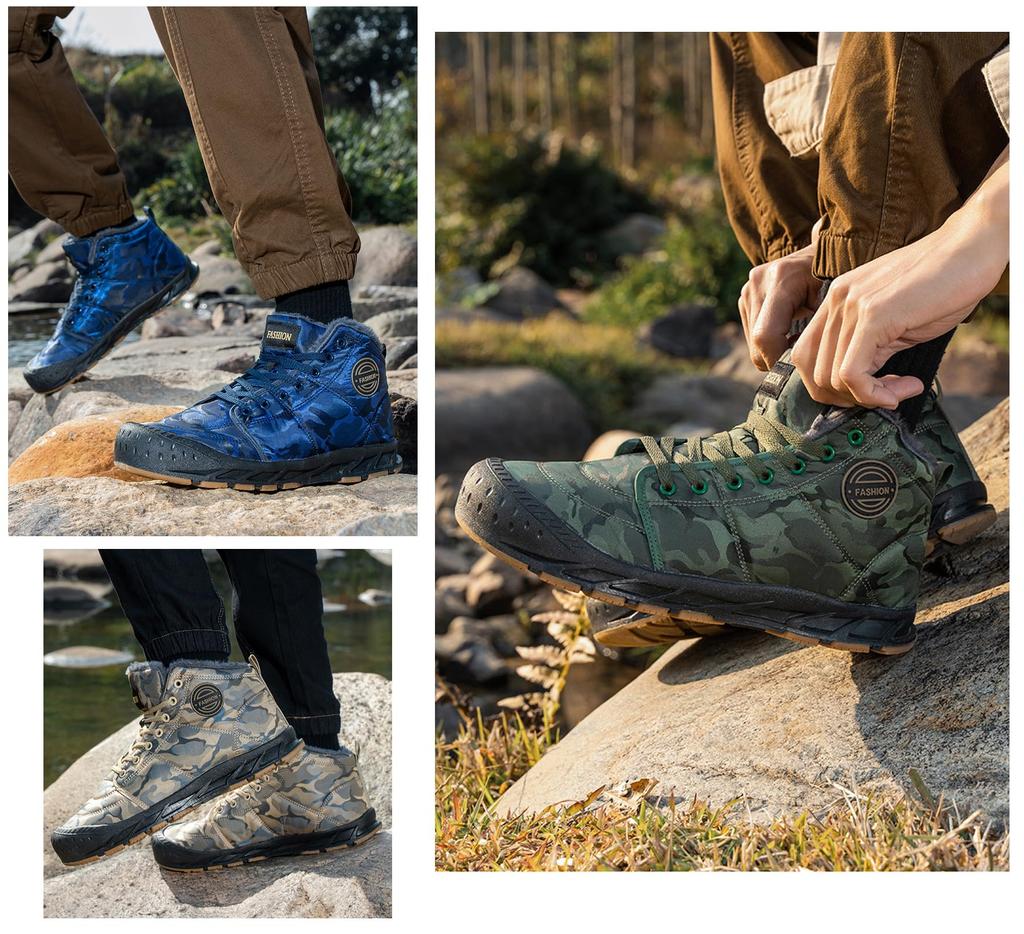 PEAHENX Winter Snow Casual Snow Trekking Outdoor Hiking Mountaineering Winter Boa Insulated Japanese Shoe Men's Boots, Shoes, High-Top Shoes, Boots,