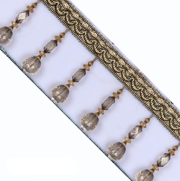 Lace Crystal Beads Accessories Tassels for Curtains European Decorative Hanging Table Edge Pendants in Stock