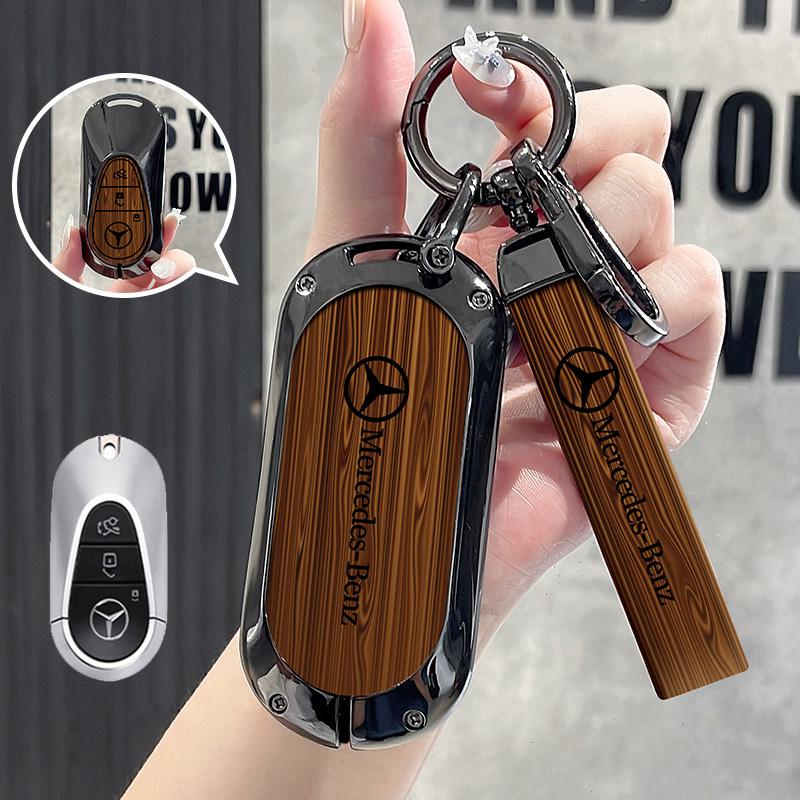 WAM3   Car Remote Metal Key Case Cover Key Shell For Mercedes Benz 2022 C S Class W206 W223 S350 C260 C300 S400 S450 S500 Accessories