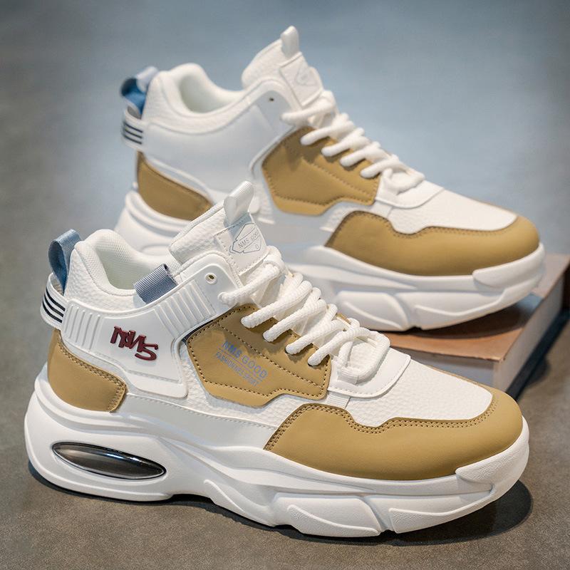 2025 autumn men's shoes new breathable teen high-top sports shoes trendy versatile platform casual dad shoes men