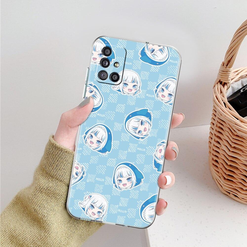 

Чехол для телефона Gawr Gura Hololive shark в стиле аниме для Samsung Galaxy A51 A71 A21S A12 A11 A31 A41 A52 A32 5G A72 A01 A02S, прозрачный чехол Samsung A50