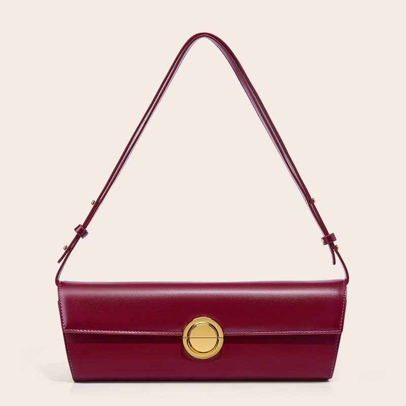 Niche Simple and Fashionable Handbag, High-end Light Luxury Shoulder Underarm Bag, Genuine Leather Women's Bag