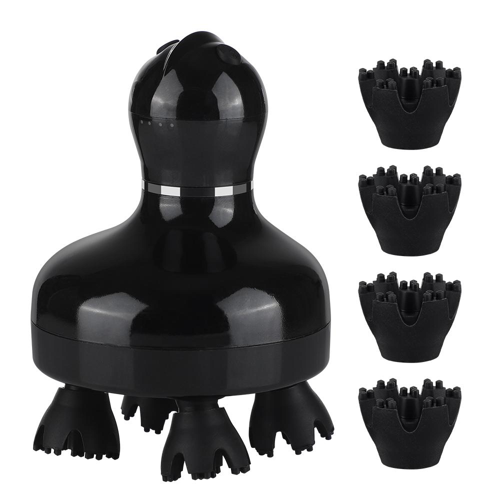 

Электрический массажер для головы Массажер для кожи головы с вибрацией Красный свет Предотвращает выпадение волос Снимает стресс 3 уровня Водонепроницаемый Массаж головы чёрный