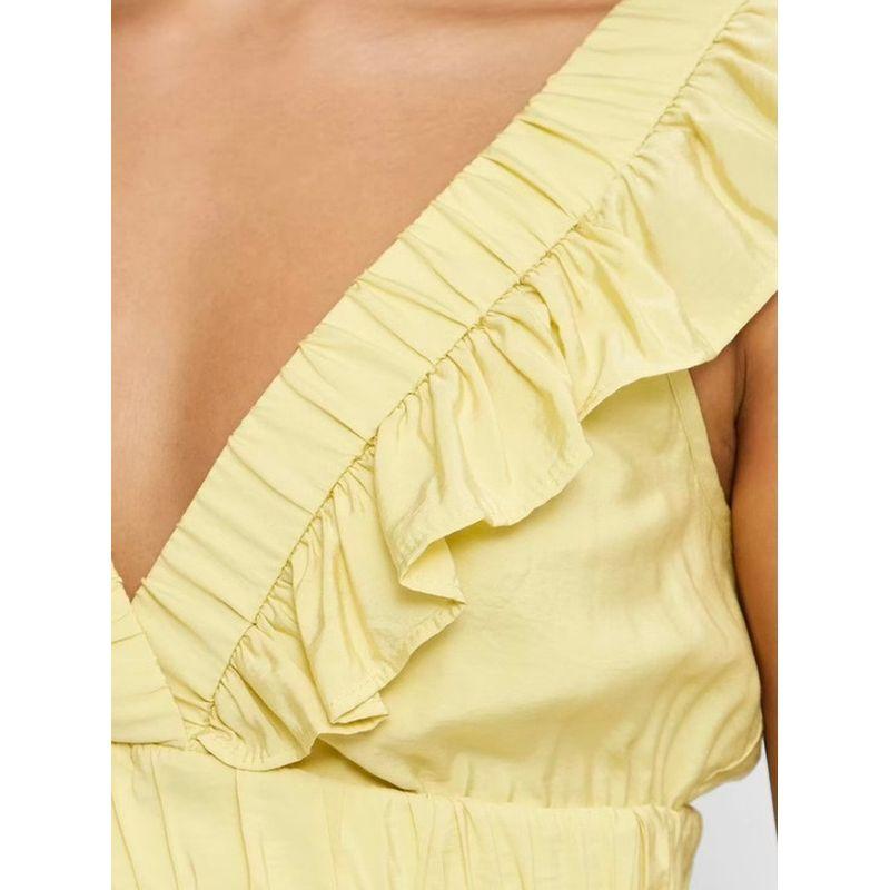 Export Single Street Cool Ruffles Special-Interest Design Hepburn Lazy Dress Elastic Waist Expansion Skirt for Vacation Dress