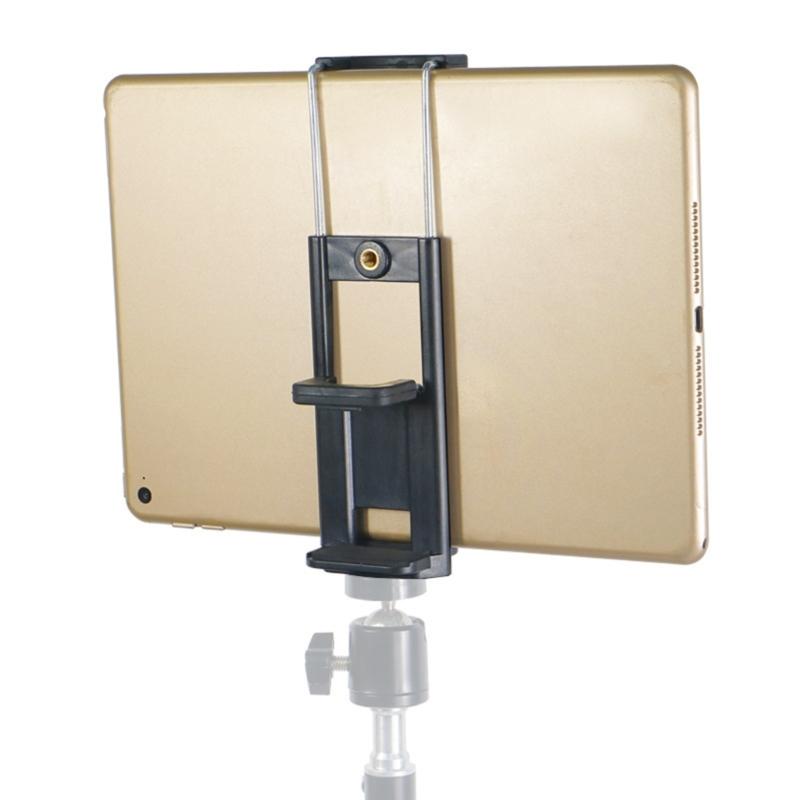 Multiple Functional Phone Tablet Clamp With Duals Screw Mounts Suitable for Tripods Selfie Stick And Monopods