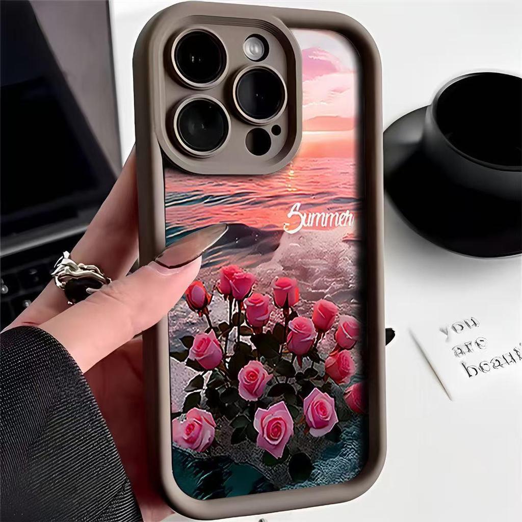 Seaside Rose iPhone 17 Fodral för Apple 16 Pro/14 Pro Max/13 - Trendig Gränsöverskridande Design