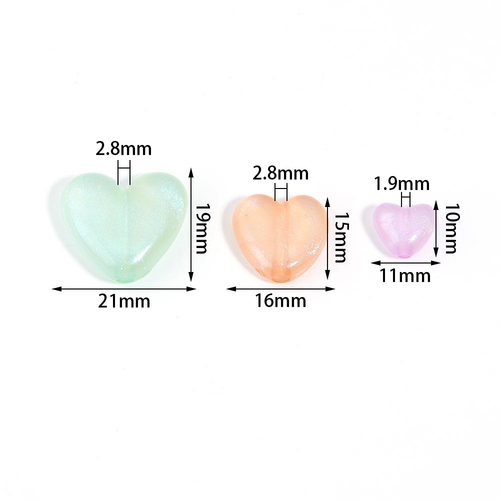 20-100pcs Acrylic Love Heart Beads Color Loose Spacer Charm Bead for Jewelry DIY Bracelet Necklace Phone Chain Beaded Material