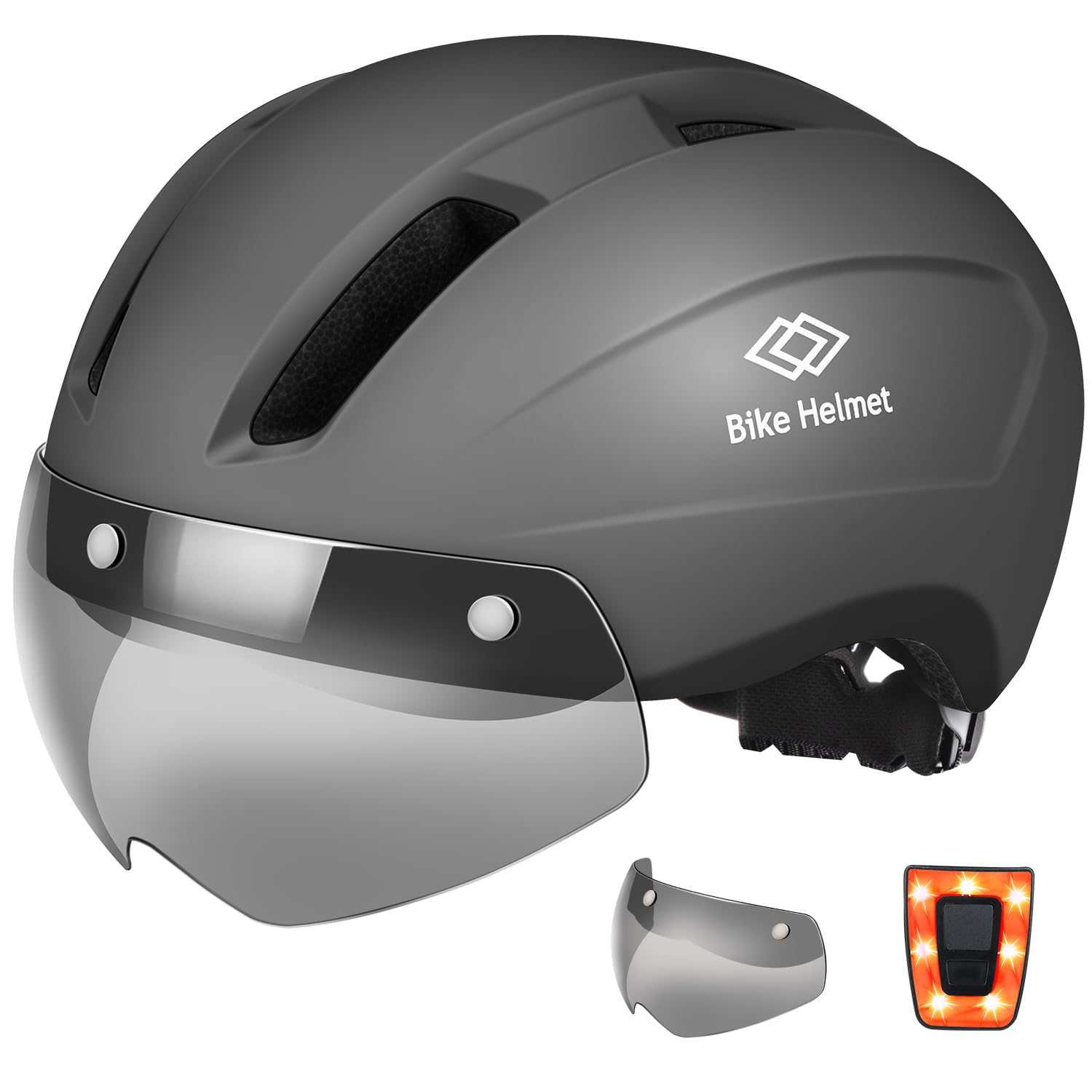 

Mixiu Bicycle CE with Magnetic UV Impact Adjustable Size with LED for Road and and School Helmet, Certified, Goggles, Protection, Windproof,