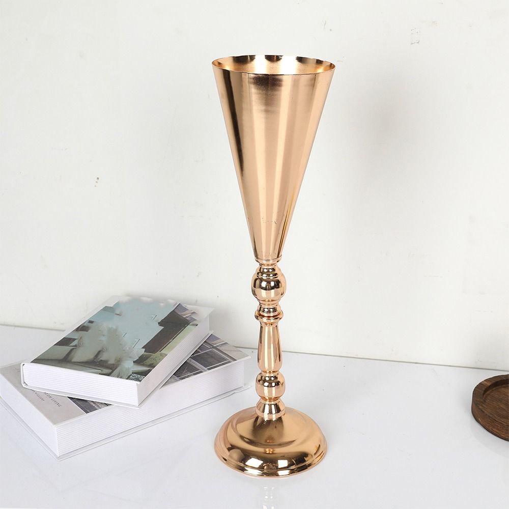 Golden Silver Wedding Flower Vases European Style Centerpiece Vases Elegant Candle Holder  Holiday