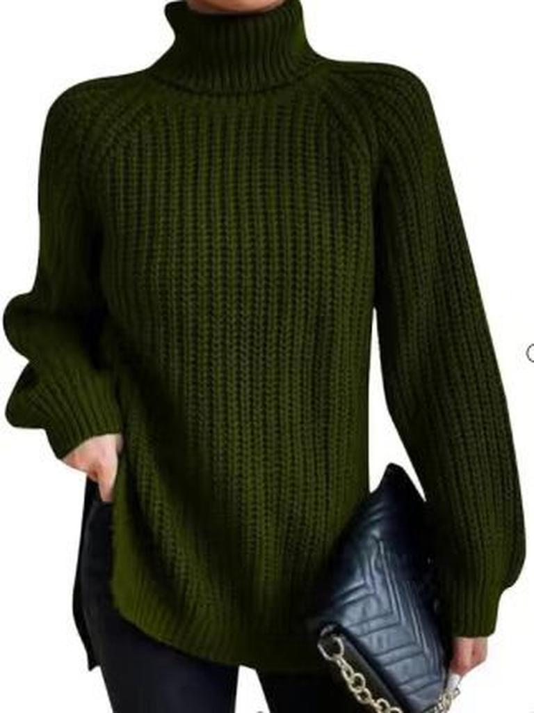 Fall Winter New Neck Warm Knit Sweater Long Sleeve Open Shoulder Soft Comfortable Women's Clothing