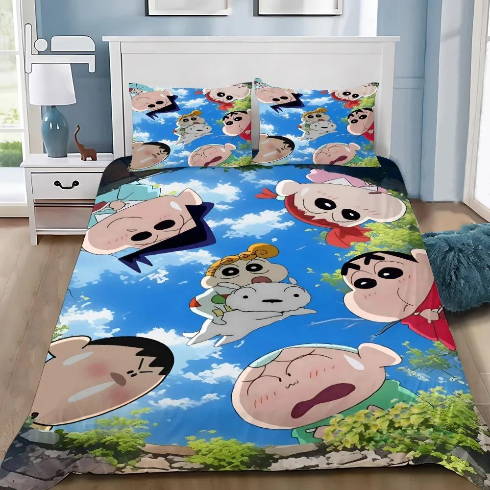 Cute Shin-Chans Catoon Crayon Duvet Cover Set Bedding Set Bedroom Decoration 2/3piece set Youth Kids Girl Boys Gift
