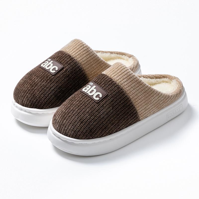 Cotton slippers autumn and winter 2025 new home indoor thickened bottom warm plush cotton mop winter