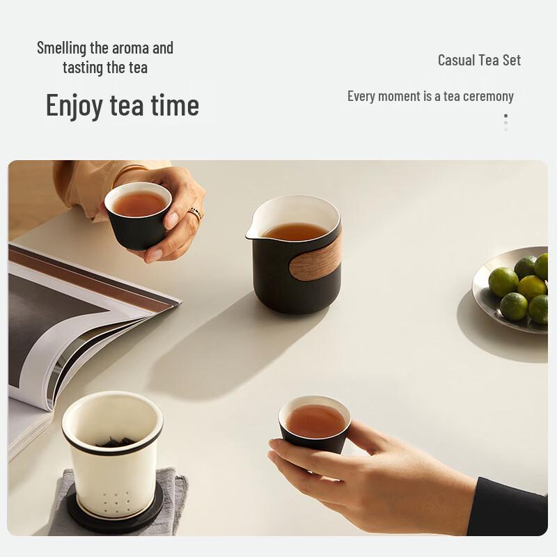 Mingzhan Portable Ceramic Kung Fu Travel Tea Set - 1 Teapot, 3 Cups