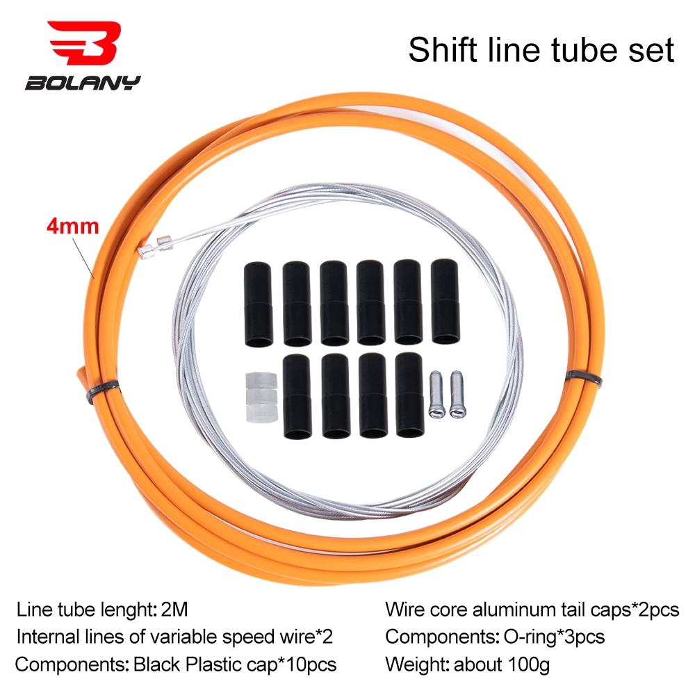 BOLANY 2M Bike Brake Housing/Shift Housing Bicycle Brake Cable Steel Multicolor MTB Road Bike Shifter Brake Cable Line Pipe Shift-Orange
