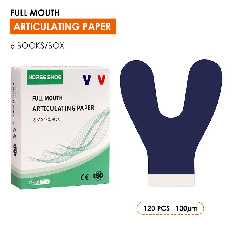 

120 шт./Коробка Стоматологическая Артикуляционная Бумага Y-образной Формы Для Артикуляции Полного Рта, Окклюзионная Бумага, Материалы для Отбеливания Зубов, Стоматологический Инструмент