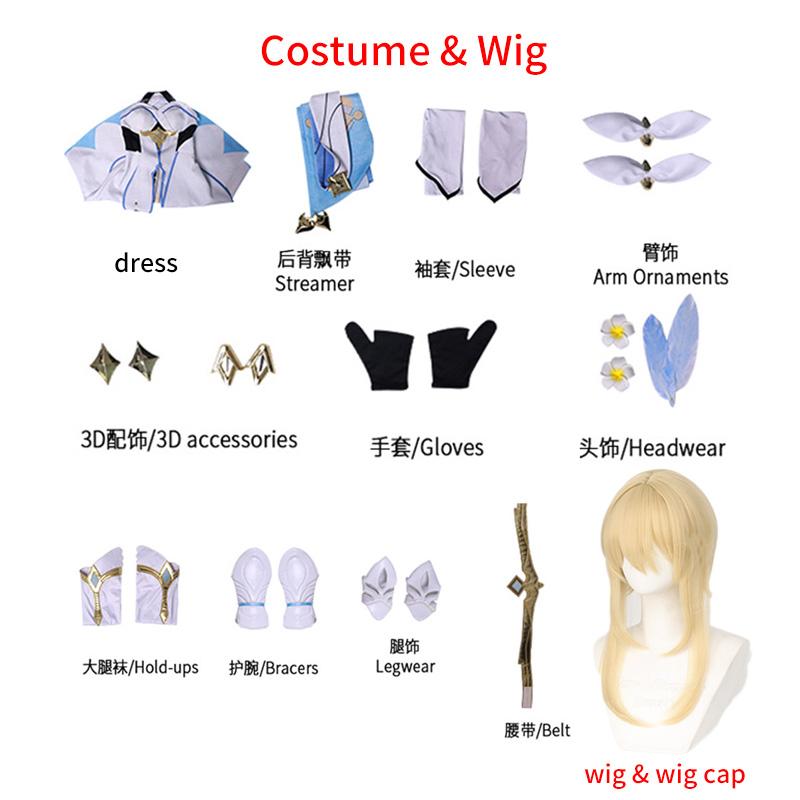 High Qualiy Traveler Lumine Cosplay Costume Wig Hair For Game Impact Character Cosplay Costumes Dress Women Party Outfits